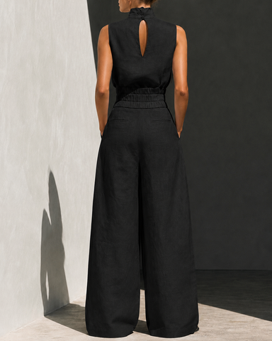 High-Waist Wide-Leg Pants Set