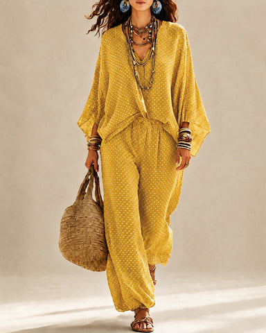 Boho Linen Wide-Leg Set