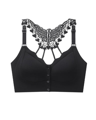 Seamless Front-closure Push-up Butterfly Back Bra