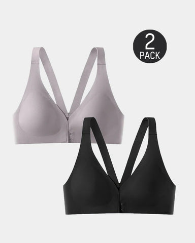 2-Pack Front Closure Deep V Push-up  Bra