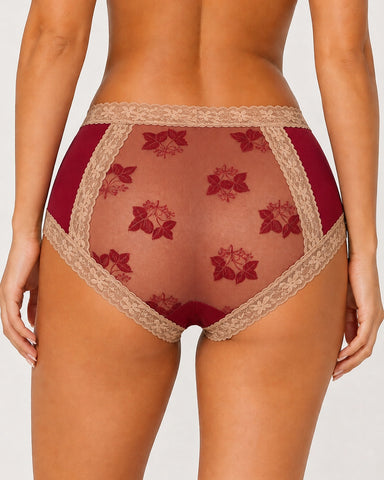 Floral Lace Cotton Briefs