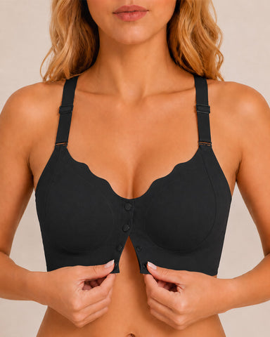 Seamless Front-closure Push-up Butterfly Back Bra