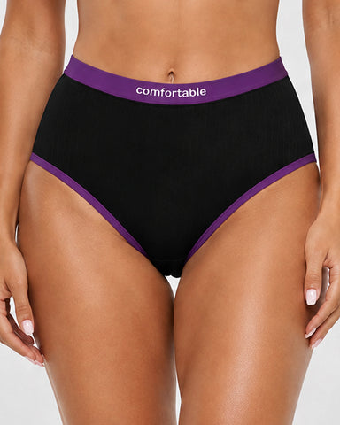5-Pack Cotton High-Waist Colorblock Briefs