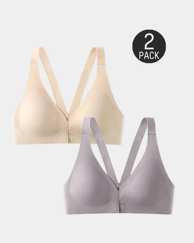2-Pack Front Closure Deep V Push-up  Bra