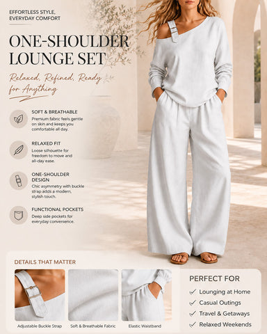 Soft One-Shoulder Lounge Set