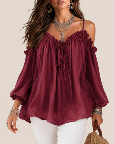 Elegant Off Shoulder Loose Fit Blouse