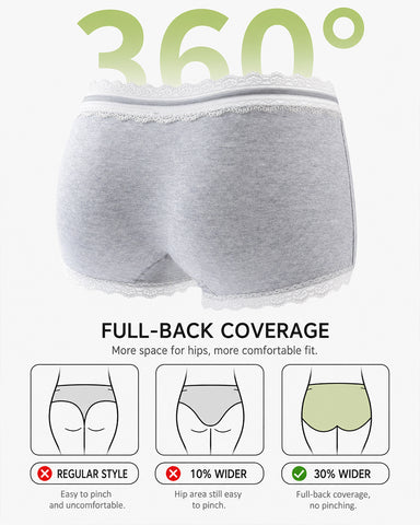 5-Pack Pure Cotton Lace Trim Panties