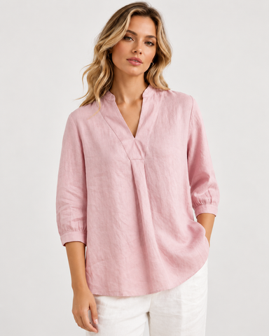 100% Linen Deep V Loose Top