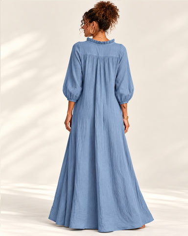 Women's Cotton Linen Maxi Dress