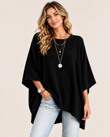 Women's Oversized Batwing Sleeve Knit Top