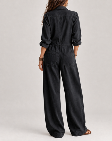 Relaxed Button-Front Jumpsuit