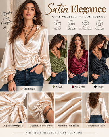 Soft Satin Wrap Top