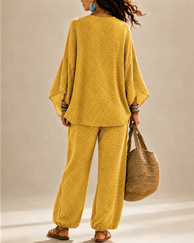 Boho Linen Wide-Leg Set