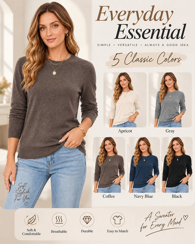 Casual Wool Blend Long Sleeve Sweater