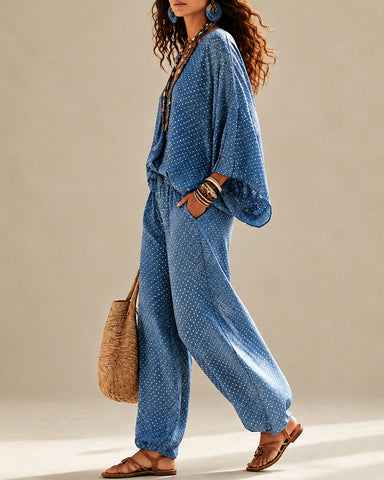 Boho Linen Wide-Leg Set