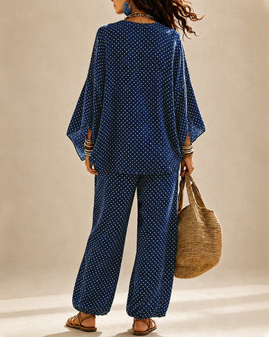 Boho Linen Wide-Leg Set