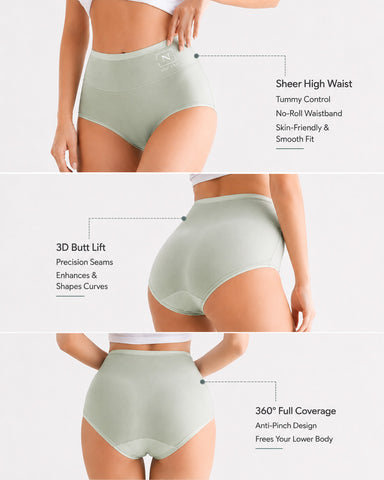 5-Pack Ice Silk High-Waisted Panties