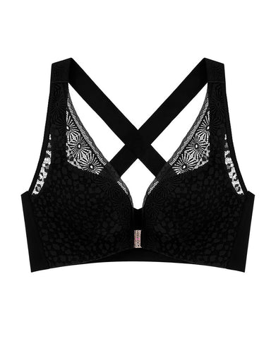 Front Closure Lace Support Bra