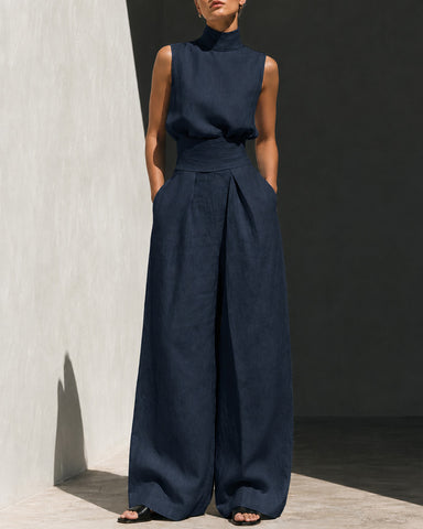 High-Waist Wide-Leg Pants Set