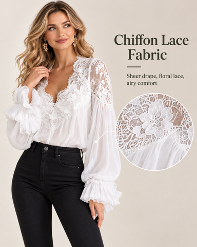 Romantic Chiffon Lace Top