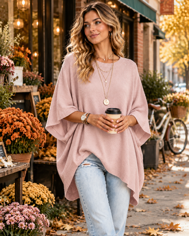 Women's Oversized Batwing Sleeve Knit Top