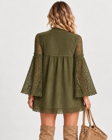 Boho Lace Mini Dress