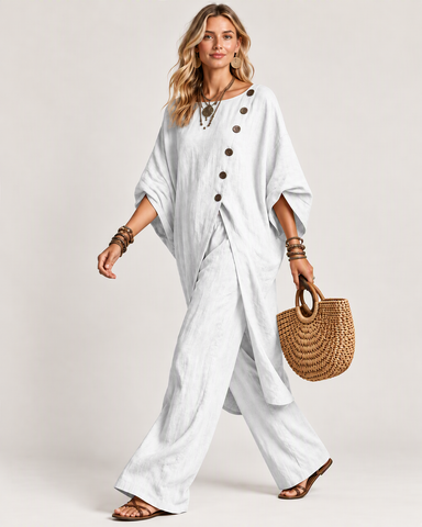 Women's Casual Linen Two Piece Pants Set