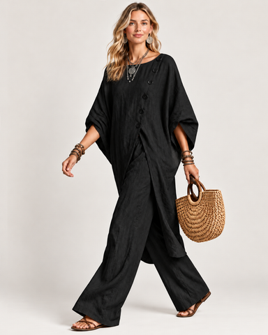 Women's Casual Linen Two Piece Pants Set