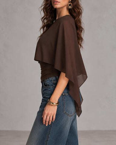 Flowy Cape Sleeve Top