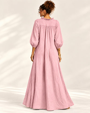 Women's Cotton Linen Maxi Dress