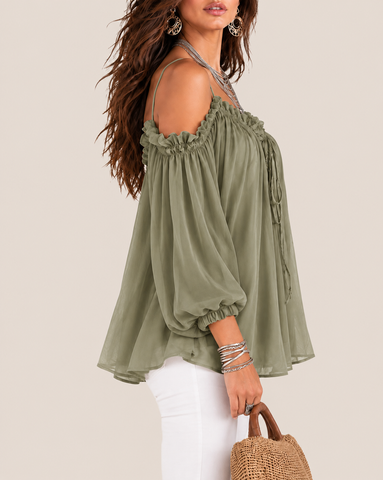 Elegant Off Shoulder Loose Fit Blouse