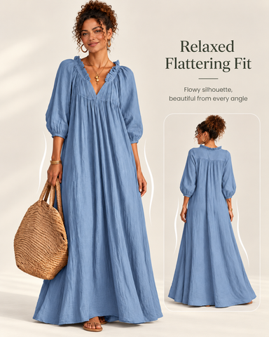 Women's Cotton Linen Maxi Dress