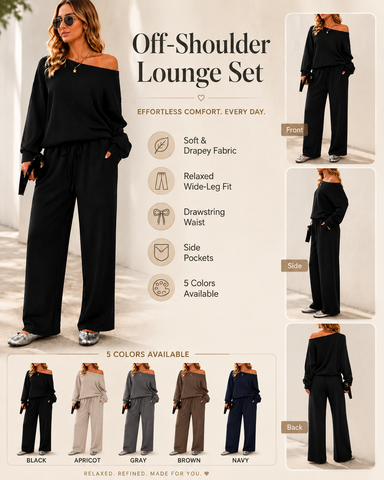 Soft Days Off-Shoulder Lounge Set