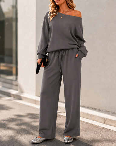 Soft Days Off-Shoulder Lounge Set