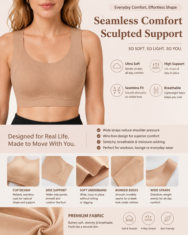 Seamless Wire Free Comfort Invisible Vest Bra
