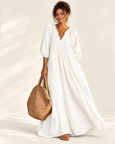 Women's Cotton Linen Maxi Dress
