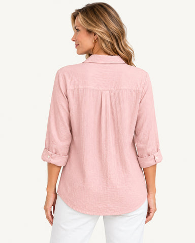 Cotton Linen Pintuck Shirt