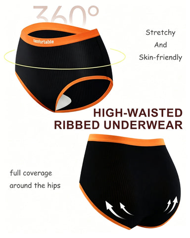 5-Pack Cotton High-Waist Colorblock Briefs