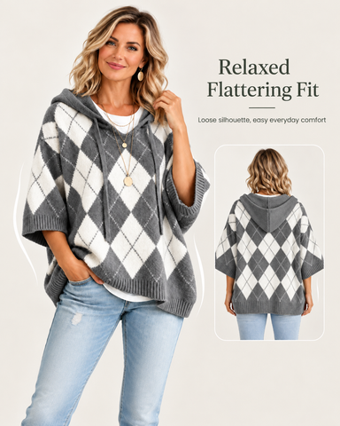 Argyle Hooded Sweater