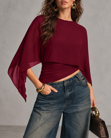Flowy Cape Sleeve Top
