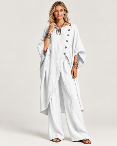 Women's Casual Linen Two Piece Pants Set