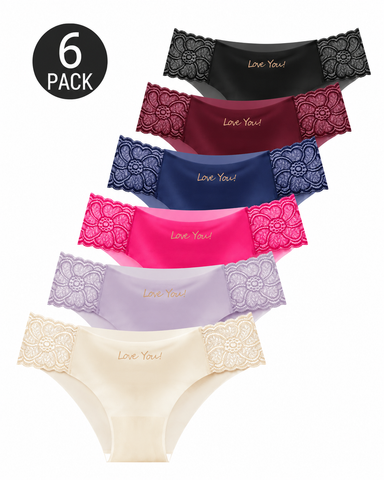 Women's Lace-Trim Bikini Panties – 6-Pack