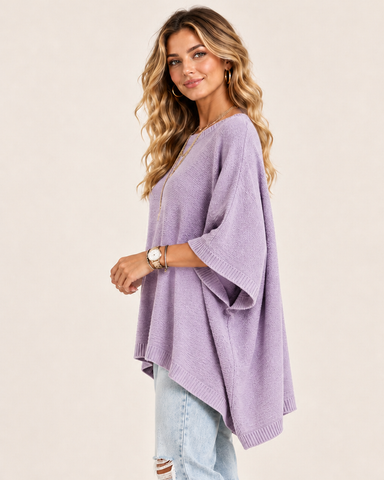 Women's Oversized Batwing Sleeve Knit Top