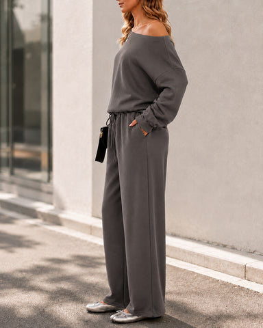 Soft Days Off-Shoulder Lounge Set