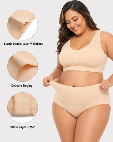 Soft High-Waist Breathable Cotton Briefs