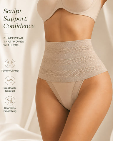 High-Waist Breathable Shaping Thong
