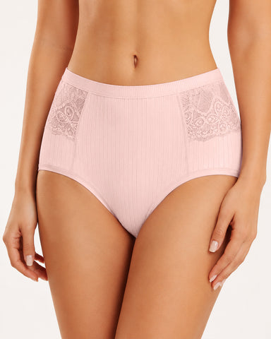 High Waisted Cotton Ribbed Breathable Underwear