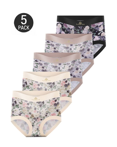 Cozy High-Waist Floral Print Panties