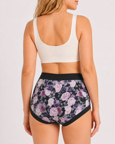 Cozy High-Waist Floral Print Panties