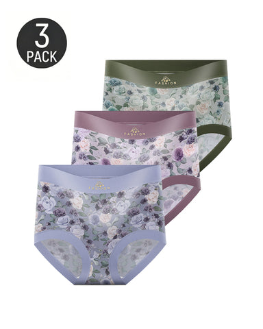 Cozy High-Waist Floral Print Panties